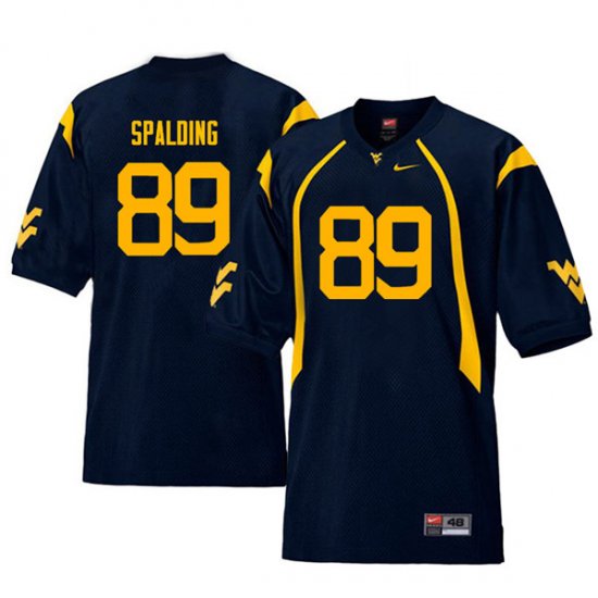 Men's West Virginia Mountaineers NCAA #89 Dillon Spalding Navy Authentic Nike Throwback Stitched College Football Jersey CN15L47JL